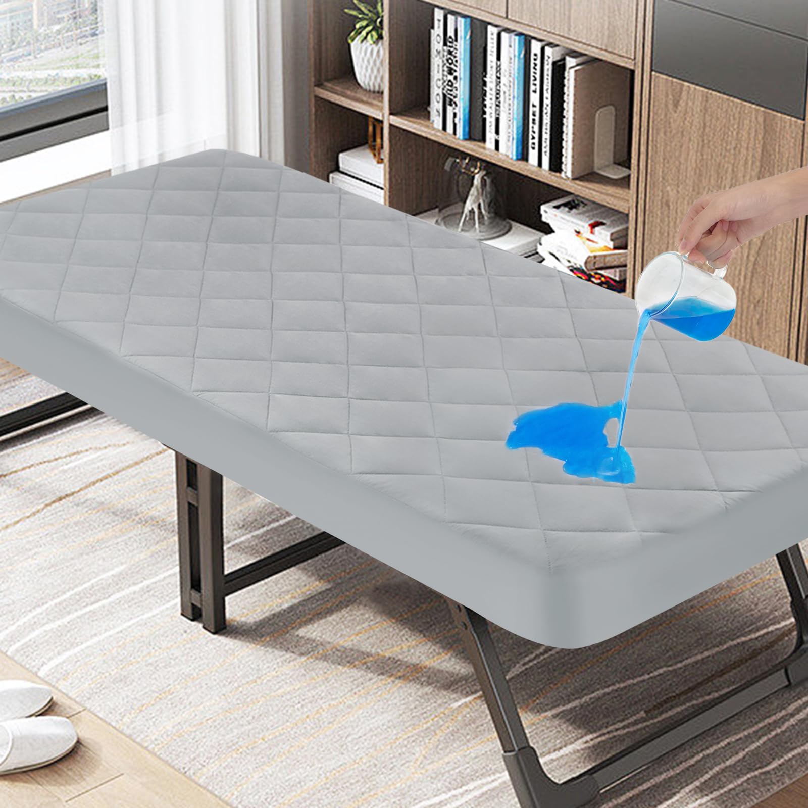 Cot Mattress Pad Waterproof Quilted, Fitted Cot Size Mattress Pads Protector Cover 30' X 75' For Narrow Twin Bunk Bed, Cot Mat